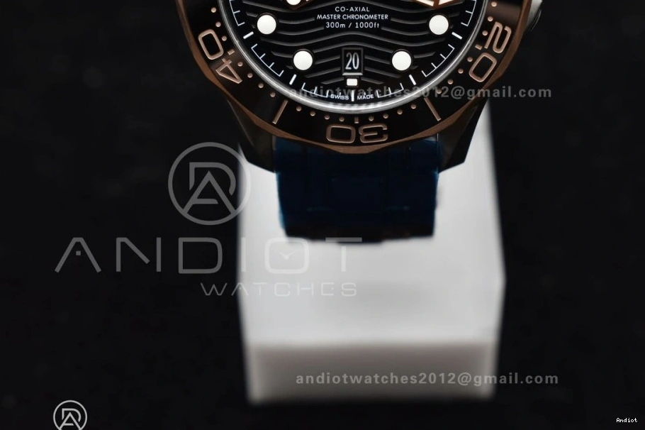 Ceramic A8800 Edition RG Seamaster Best Black SS on VSF Bracelet SS Black Diver Dial 300M 1:1 0104